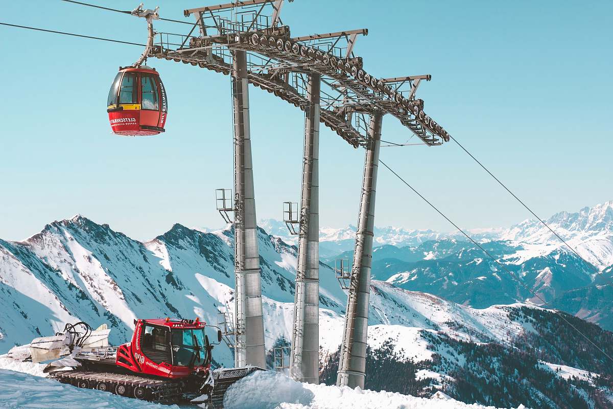 transportation red cable car lift